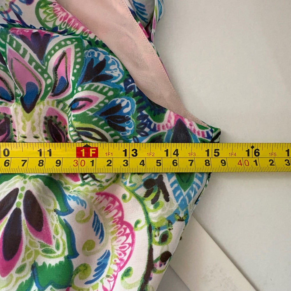 Eliza J Women 0P Maxi Dress Multicolor Paisley Halter Neck Tiered Chiffon NWT - Picture 8 of 8